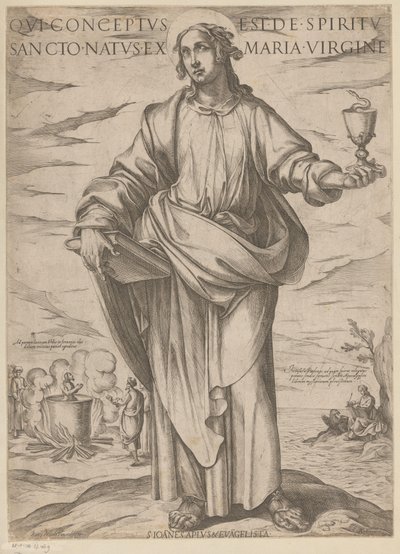Der heilige Johannes (Qui conceptus est de spiritu sancto natus ex Maria virgine) (Christus, Maria und die Apostel) von Antonio Tempesta