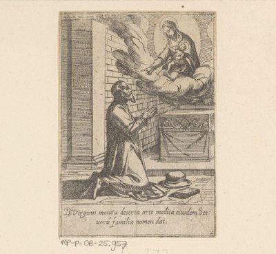 Der heilige Philippus stellt sich unter den Schutz der Jungfrau Maria (Das Leben von Philippus Benitius) von Antonio Tempesta