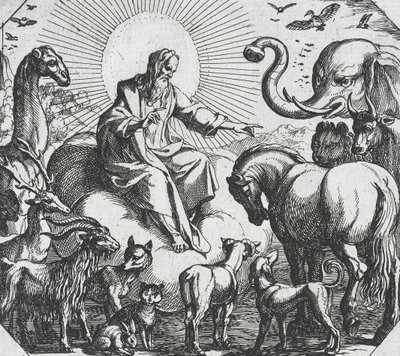 Gott erschafft die Landtiere von Antonio Tempesta