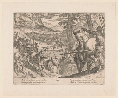 Das Heer Alexanders des Großen umzingelt die feindlichen Truppen mit Feuer von Antonio Tempesta