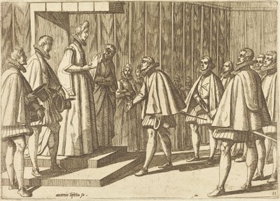 Italienischer Prinz vor Margarete von Österreich von Antonio Tempesta