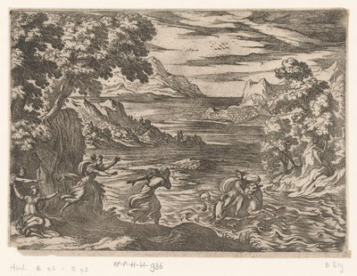 Landschaft mit der Entführung Europas (Landschaften mit mythologischen Szenen) von Antonio Tempesta