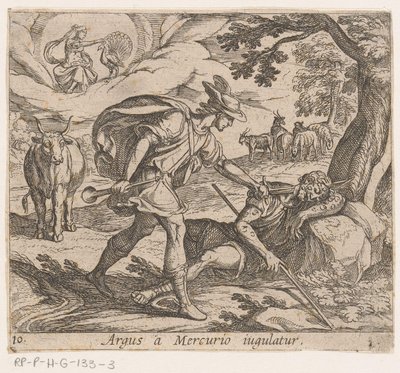 Mercurius tötet Argus von Antonio Tempesta