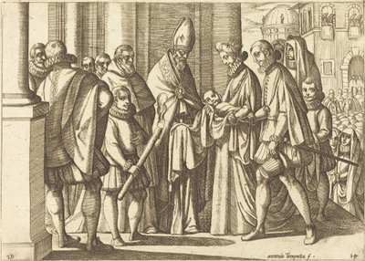 Philipp als Junge vor Margarete von Österreich von Antonio Tempesta
