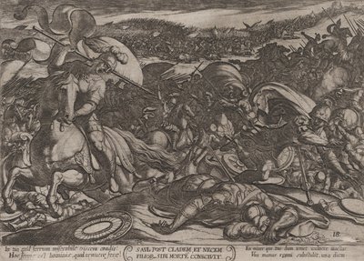 Platte 18: Sauls Selbstmord nach seiner Niederlage gegen die Philister, aus 