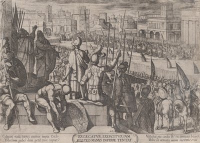 Platte 20: Elisa bringt die geblendete syrische Armee zum König von Israel, ca. 1590-ca. 1610 von Antonio Tempesta