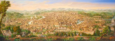 Panoramablick auf Rom vom Janiculum-Hügel von Antonio Testa