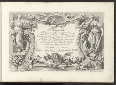 Titelblatt mit Kartusche mit Weisheit und Stärke von Antonio Visentini