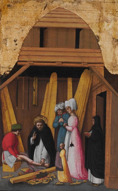 Der heilige Petrus Märtyrer heilt das Bein eines jungen Mannes, ca. 1450 von Antonio Vivarini