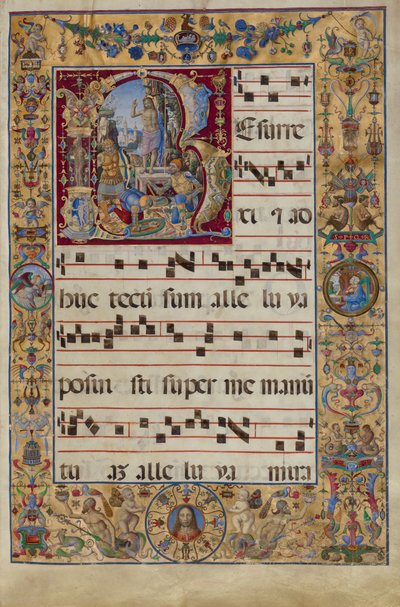 Das Graduale. Initiale R: Die Auferstehung, ca. 1500 von Antonio da Monza