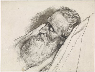 Kopf eines alten Mannes auf seinem Totenbett von Antoon Derkinderen