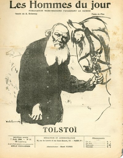Cover von „Men of the Day“, satirisch in Schwarz-Weiß von Aristide Delannoy