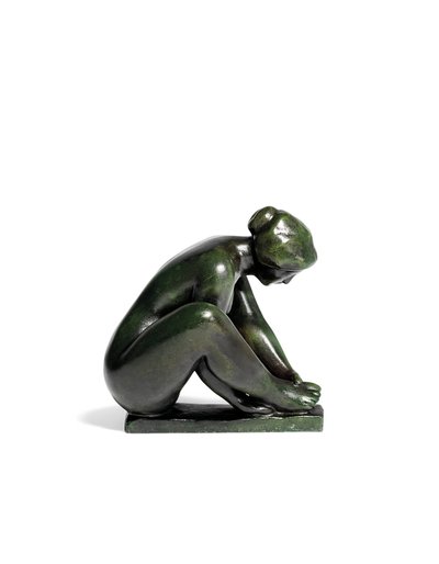 Kauerndes Mädchen, das einen Fuß hält von Aristide Maillol