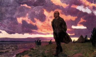 Lenin in Razliv, Gemälde von Arkady Alexandrovich Rylov von Arkadij Aleksandrovic Rylov