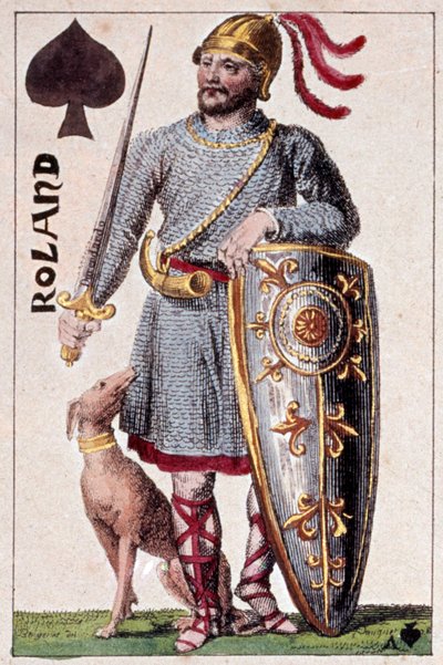 Darstellung des Ritters Roland (oder Hroudland), Markgraf der Bretagne (Detail einer Spielkarte) von Armand Gustave Houbigant