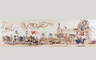 Bild zur Feier von 50 Jahren belgisches Eisenbahnsystem von 1835 bis 1885, 1886 von Armand Jean Heins