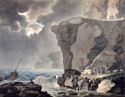 Landung der Verschwörer in der Cadoudal-Affäre an der Klippe von Biville, 1771-1847 von Armand Jules Marie Heraclius de Polignac
