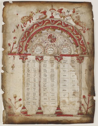 Kanontafel aus einem Evangelium-Manuskript von Armenian School