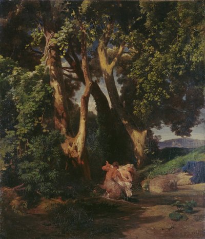 Waldrand mit Kentaur und Nymphe von Arnold Böcklin