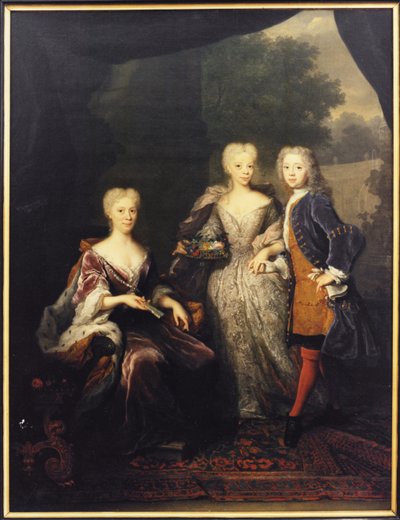 Landgräfin Marie Louise von Hessen-Kassel (1688-1765), Prinzessin von Oranien, mit ihren Kindern, von Arnold Boonen von Arnold Boonen
