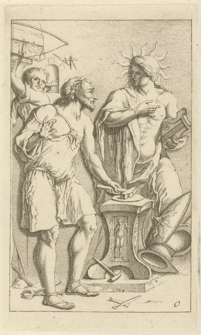 Apollo in der Schmiede des Vulkan von Arnold Houbraken