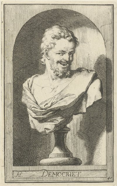 Büste von Demokrit (Eine-und-vierzig Stücke, verschiedene Sinnbilder) von Arnold Houbraken