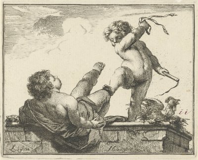 Fleiß besiegt Faulheit (Einundvierzig verschiedene Sinnbilder) von Arnold Houbraken