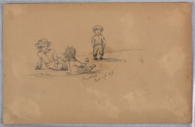 Skizze von drei Kindern von Arnold William Brunner