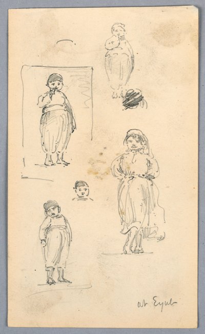 Skizzen von Kindern in Eyub von Arnold William Brunner