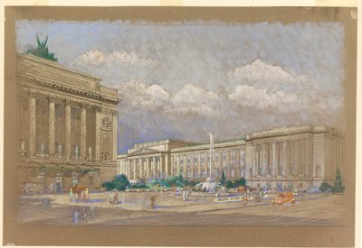 Studie für vorgeschlagenes Musik- und Kunstzentrum, New York, NY von Arnold William Brunner