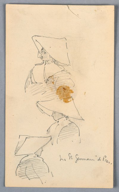 Drei Skizzen einer Nonne mit Hut von Arnold William Brunner