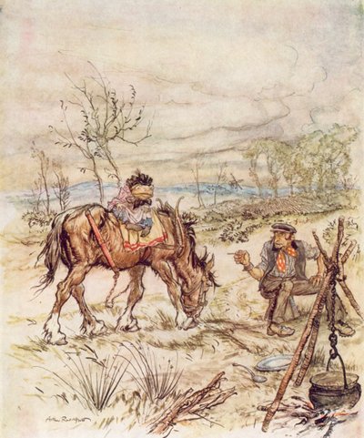 Illustration für Der Wind in den Weiden von Kenneth Grahame von Arthur (after) Rackham