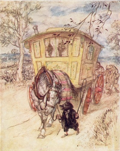 Illustration für Der Wind in den Weiden von Kenneth Grahame von Arthur (after) Rackham