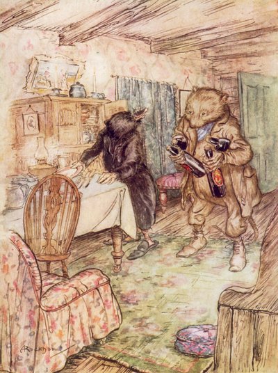 Illustration für Der Wind in den Weiden von Kenneth Grahame von Arthur (after) Rackham
