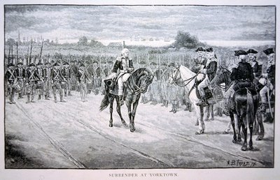 Lord Cornwallis kapituliert vor George Washington in Yorktown von Arthur Burdett Frost
