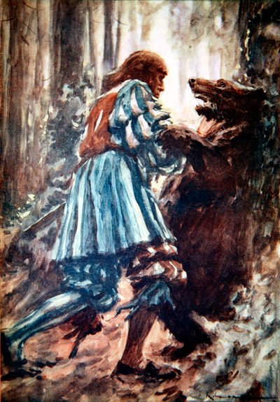 Maximilian I., Heiliger Römischer Kaiser, kämpft mit einem Bären, spätes 15. Jahrhundert 1913 von Arthur C Michael