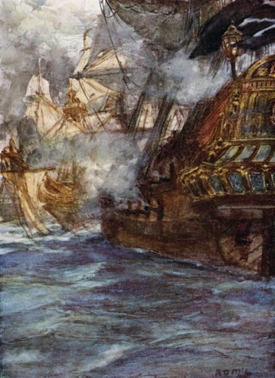 Avery, der Pirat, nimmt die beiden bewaffneten dänischen Schiffe von Arthur David McCormick
