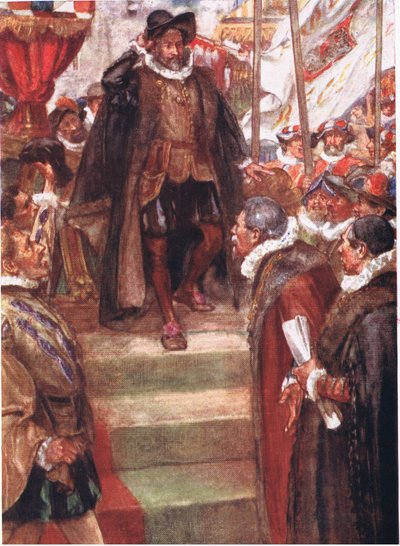 Der Prinz von Oranien kannte keinen größeren Moment als diesen, Illustration aus Romance of History: The Netherlands, 1920er Jahre von Arthur David McCormick