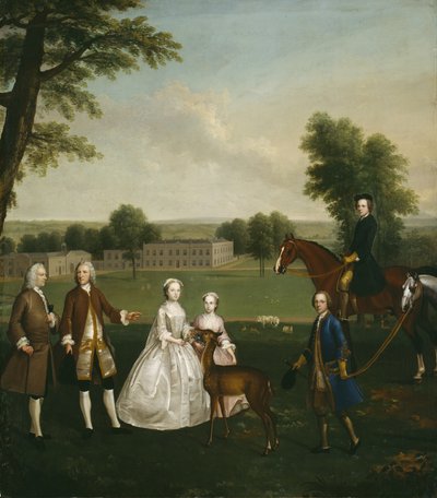 Thomas Lister und Familie im Gisburne Park, 1740-41 von Arthur Devis