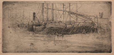 Anlegestelle am Cuyahoga River, 1887 von Arthur E. Schneider.