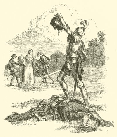Die Abenteuer von Sir Artegall, Der Tyrann Grantorto (Gravur) von Arthur George Walker