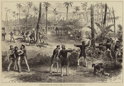 Konflikt zwischen den Eingeborenen von Samoa und der Besatzung der HMS Barracouta von Arthur Hopkins