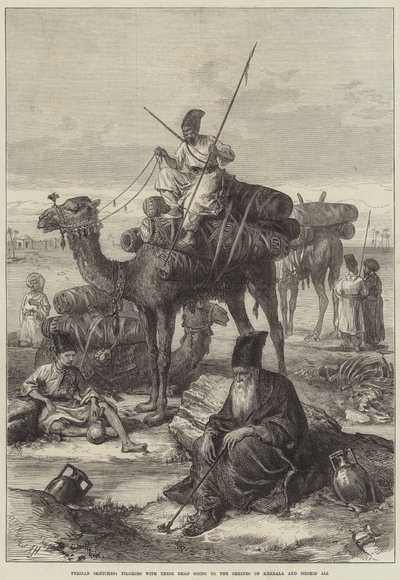 Persische Skizzen, Pilger mit ihren Toten auf dem Weg zu den Schreinen von Kerbala und Meshid Ali von Arthur Hopkins
