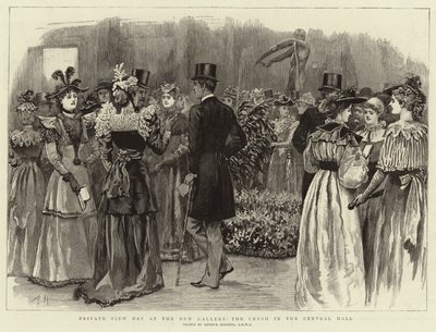 Privatansichtstag in der New Gallery, das Gedränge in der zentralen Halle von Arthur Hopkins