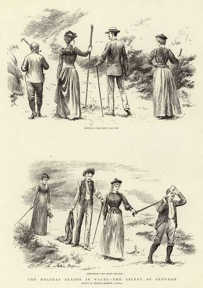Die Ferienzeit in Wales, der Aufstieg auf den Snowdon von Arthur Hopkins
