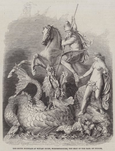 Der Südbrunnen in Witley Court, Worcestershire, Sitz des Earl of Dudley von Arthur Hopkins