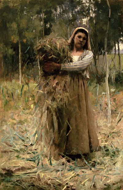 Das Bauernmädchen (Die Holzsammlerin) 1880 von Arthur Melville