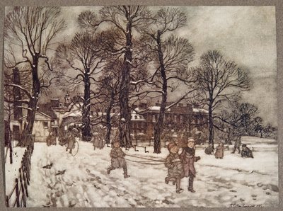 Ein Nachmittag, als die Gärten weiß vom Schnee waren (aus Peter Pan in Kensington Gardens von J. M. Barrie) von Arthur Rackham