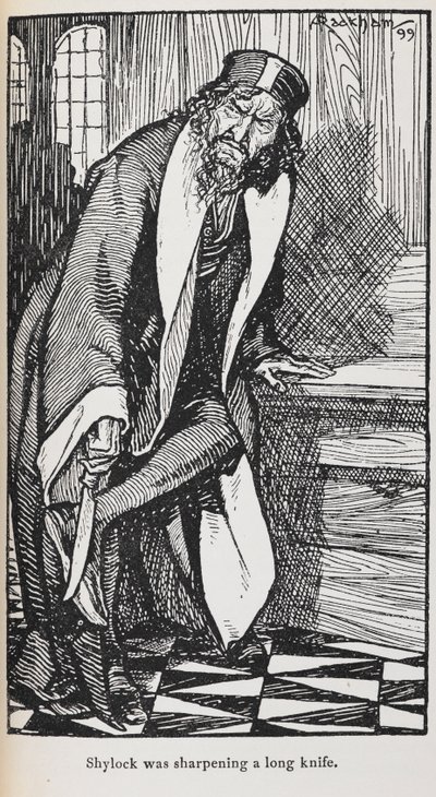 Illustration von Shylock aus Der Kaufmann von Venedig von Arthur Rackham