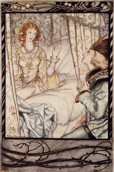 Bist du es, mein Prinz? Ich habe sehr lange auf dich gewartet, aus The Arthur Rackham Fairy Book, veröffentlicht 1933 von Arthur Rackham